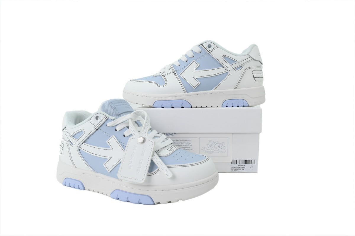 Off-White Out of Office White Blue Leather Sneakers