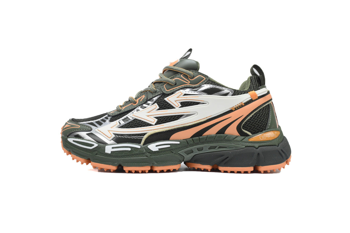 Off-White Be Right Back Military Green Peach Mesh Sneakers