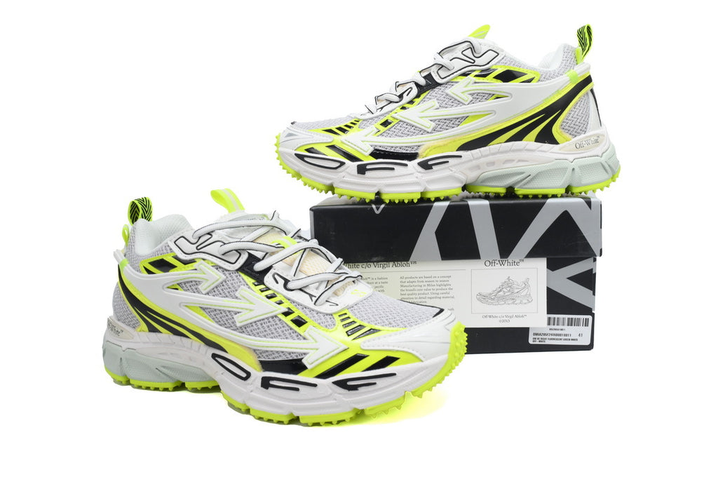 Off-White Be Right Back White Fluorescent Yellow Sneakers