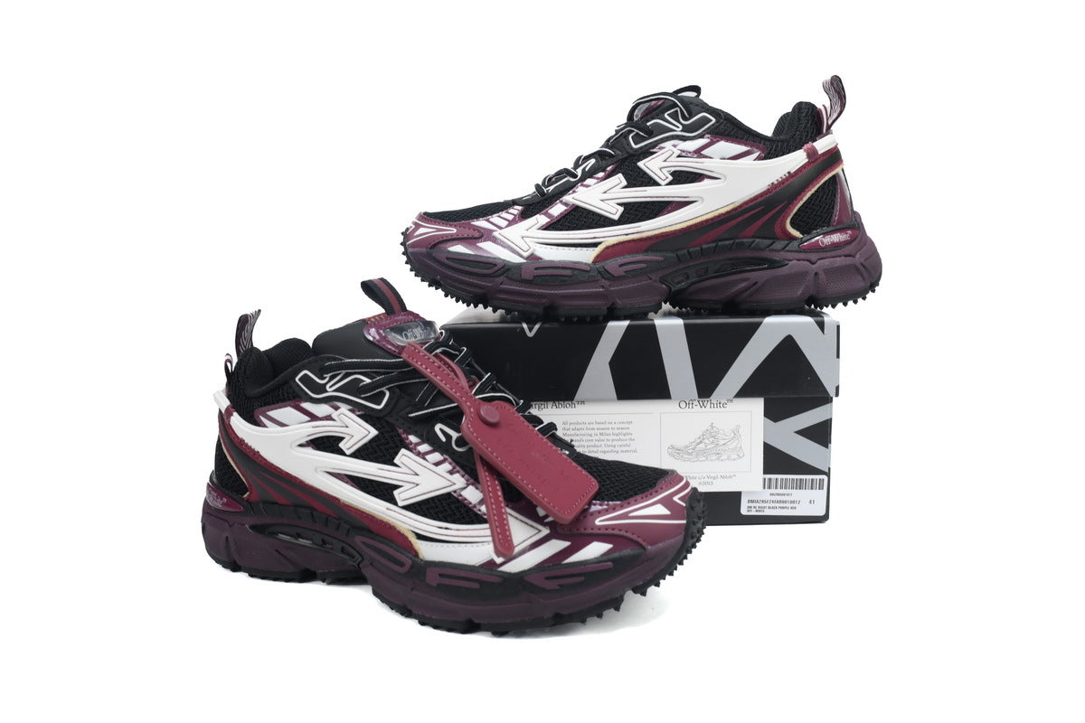Off-White Be Right Back Burgundy White Arrow Sneakers
