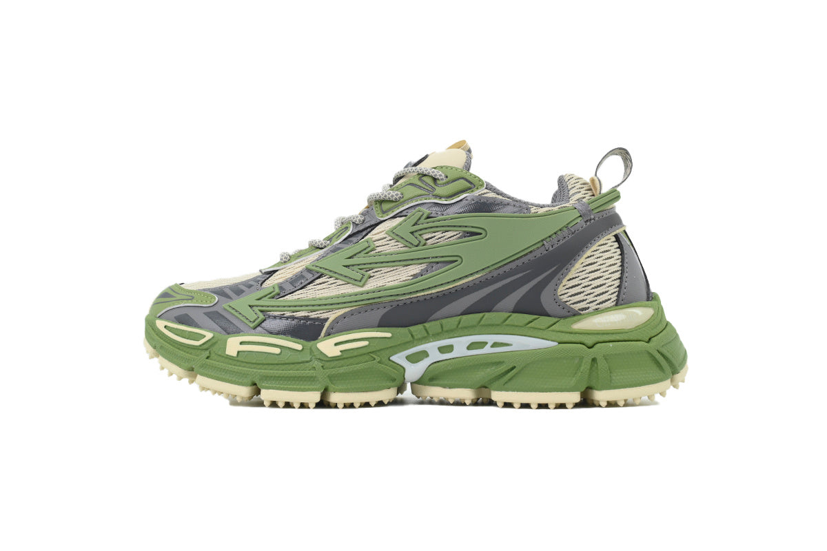 Off-White Be Right Back Sand Green Mesh Sneakers