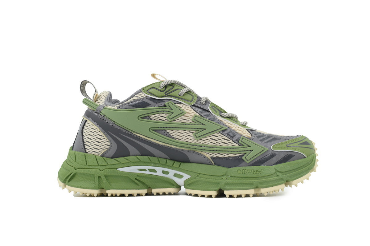 Off-White Be Right Back Sand Green Mesh Sneakers