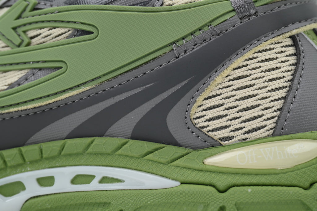 Off-White Be Right Back Sand Green Mesh Sneakers