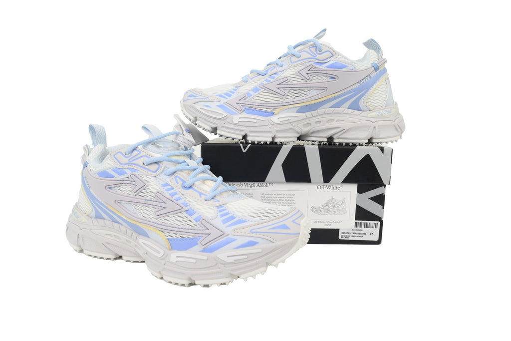 Off-White Be Right Back Blue Gray Mesh Sneakers