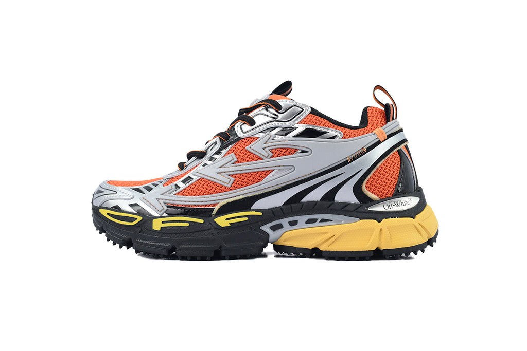 Off-White Be Right Back Silver Orange Mesh Sneakers