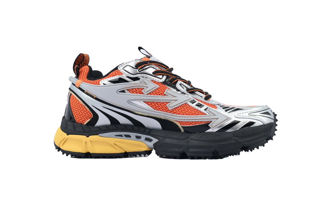 Off-White Be Right Back Silver Orange Mesh Sneakers