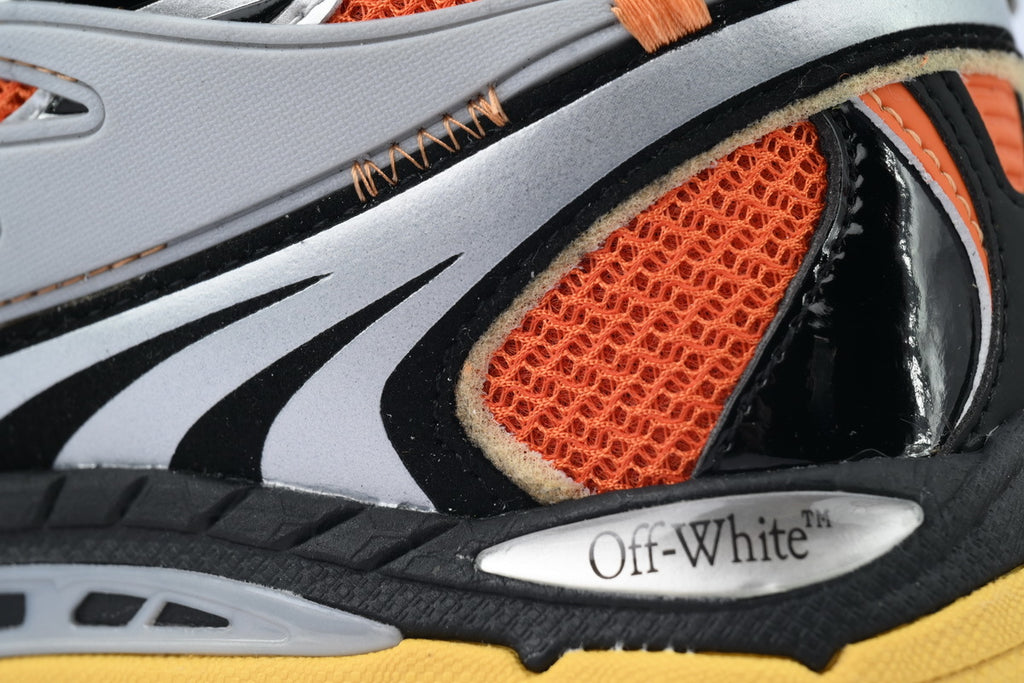 Off-White Be Right Back Silver Orange Mesh Sneakers