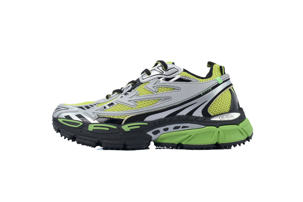 Off-White Be Right Back Silver Green Fluo Sneakers