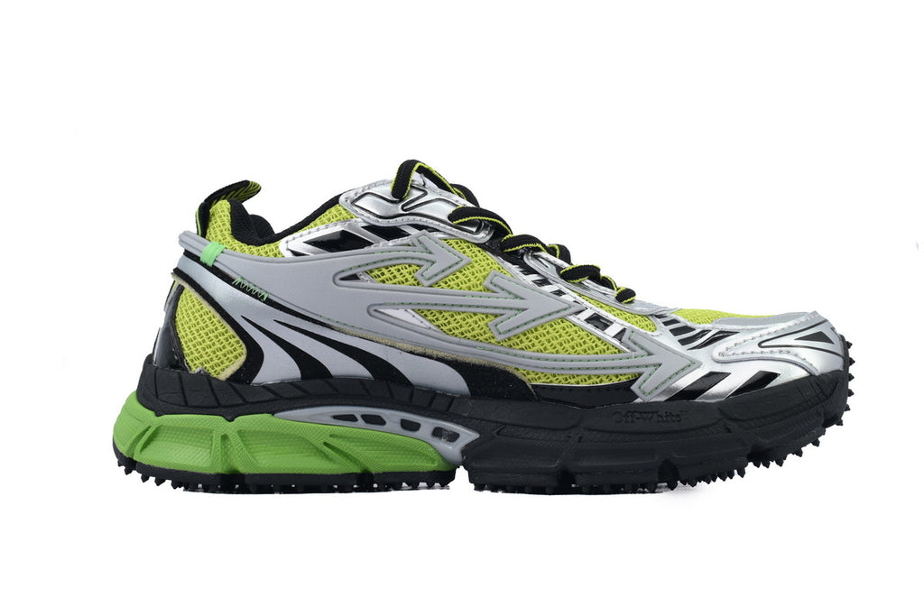 Off-White Be Right Back Silver Green Fluo Sneakers