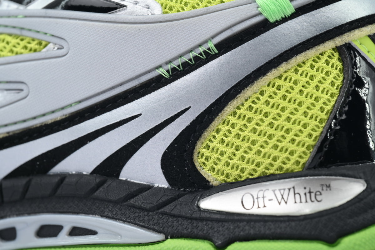 Off-White Be Right Back Silver Green Fluo Sneakers