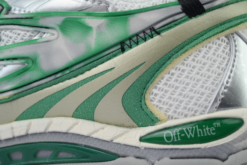 Off-White Be Right Back Silver Green Sneakers