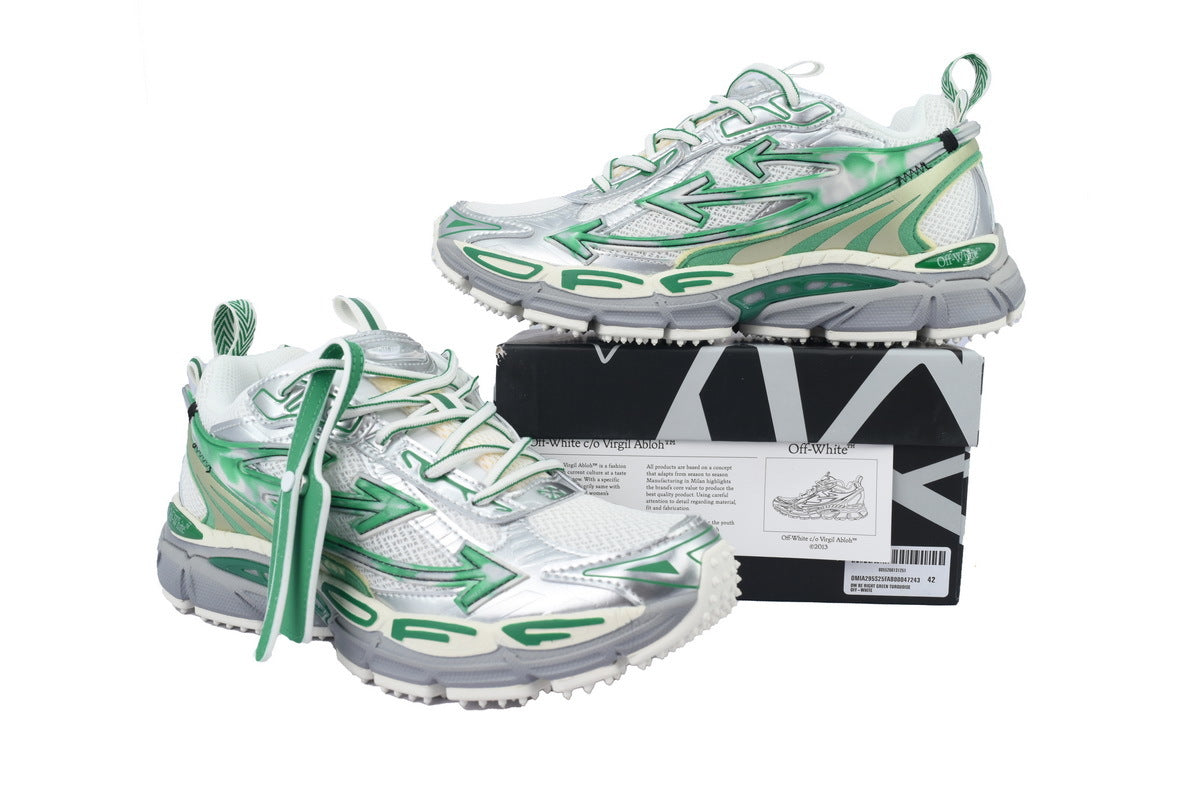 Off-White Be Right Back Silver Green Sneakers