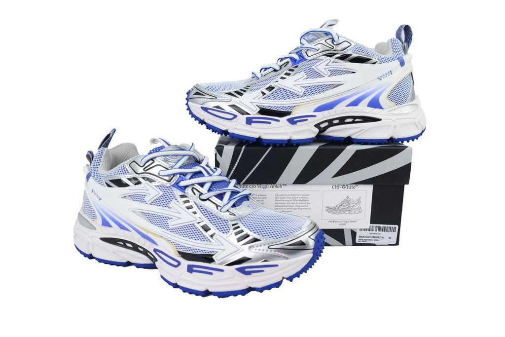 Off-White Be Right Back Blue White Mesh Sneakers