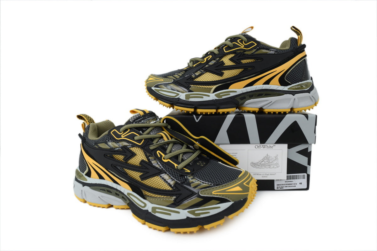 Off-White Be Right Back Black Ocher Yellow Sneakers