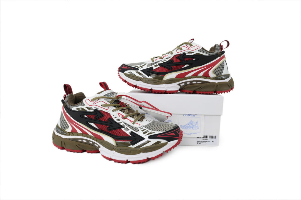 Off-White Be Right Back Red Mesh Sneakers