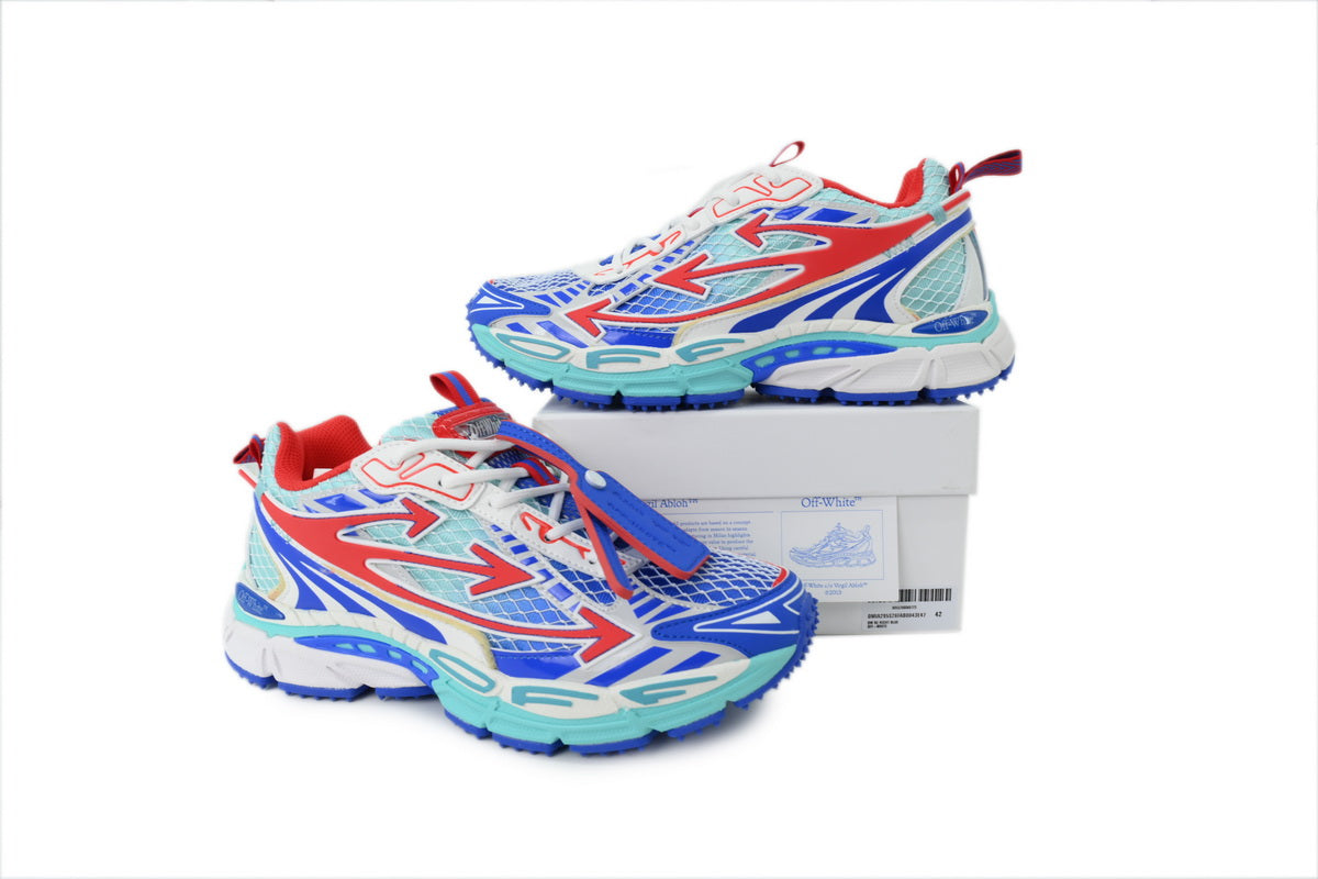 Off-White Be Right Back Fishnet Light Blue Sneakers