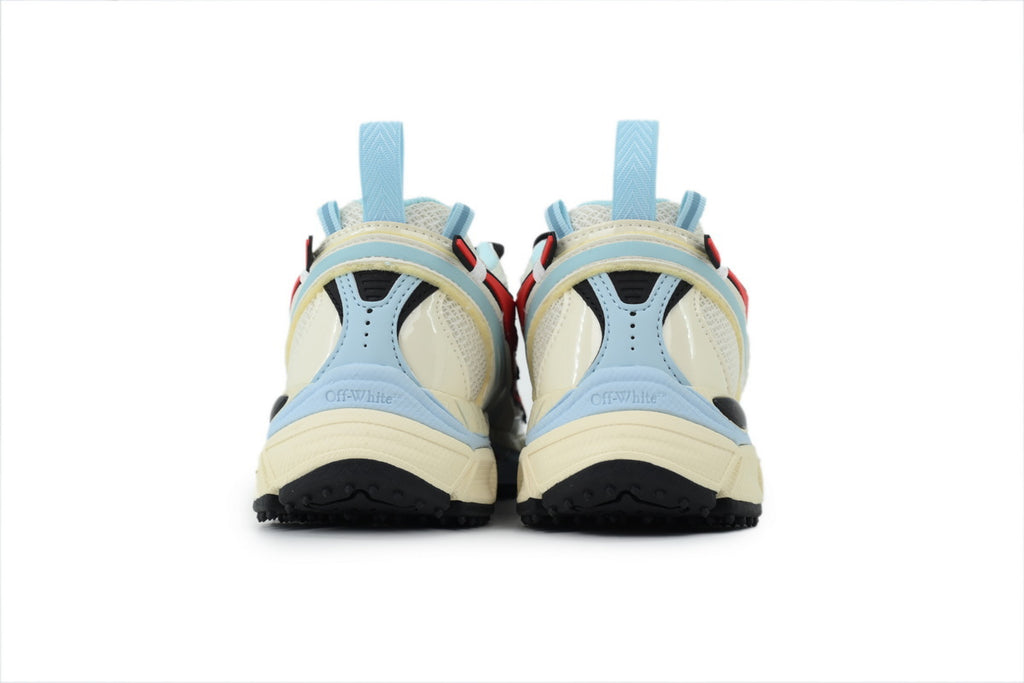 Off-White Be Right Back Light Blue Coral Red Mesh Sneakers