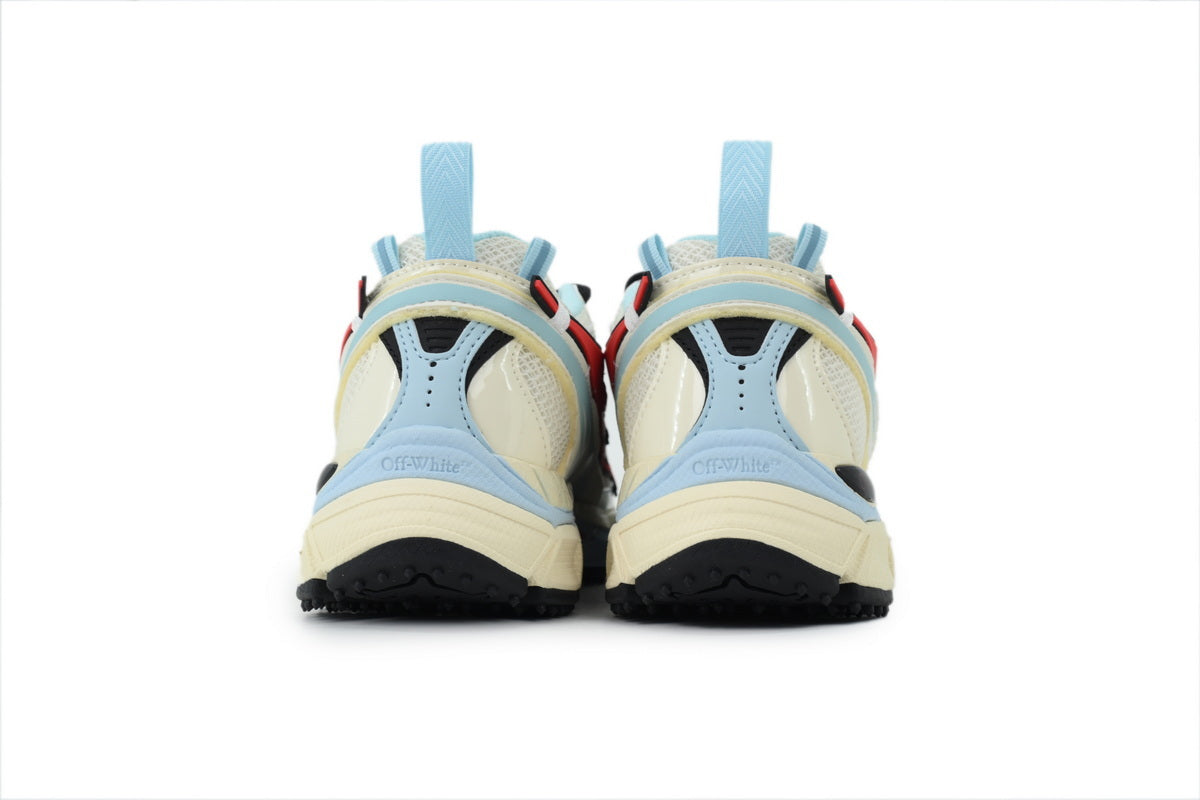 Off-White Be Right Back Light Blue Coral Red Mesh Sneakers