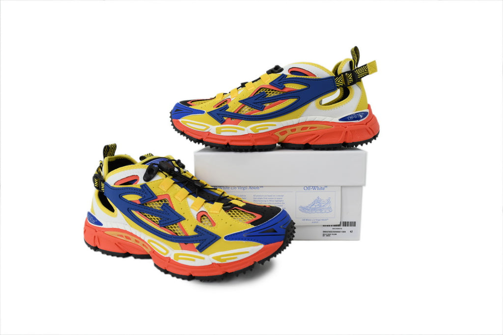 Off-White Be Right Back Open Yellow Blue Sneakers
