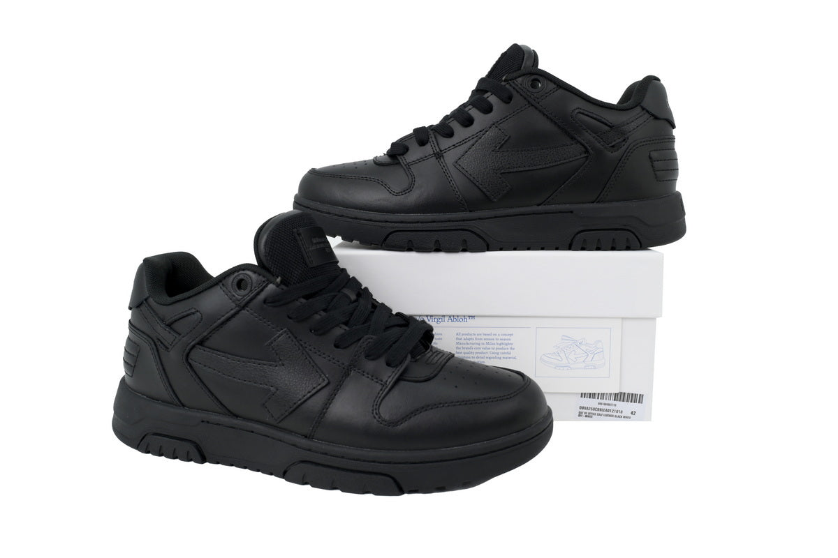 Off-White Out of Office Low Triple Black Leather Sneakers
