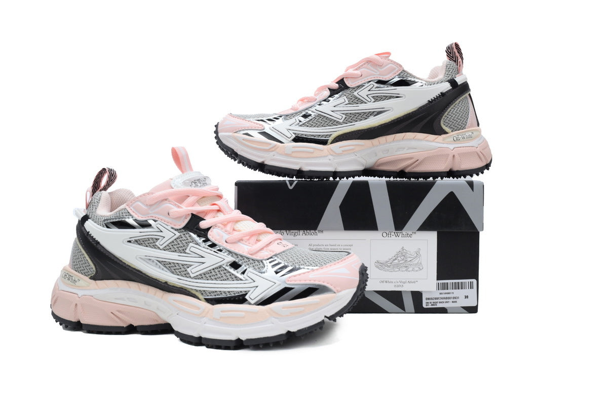 Off-White Be Right Back Grey Pink Mesh Sneakers