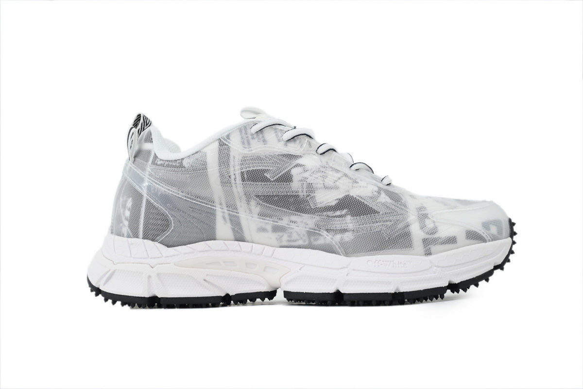 Off-White Be Right Back Logo Print Mesh Sneakers