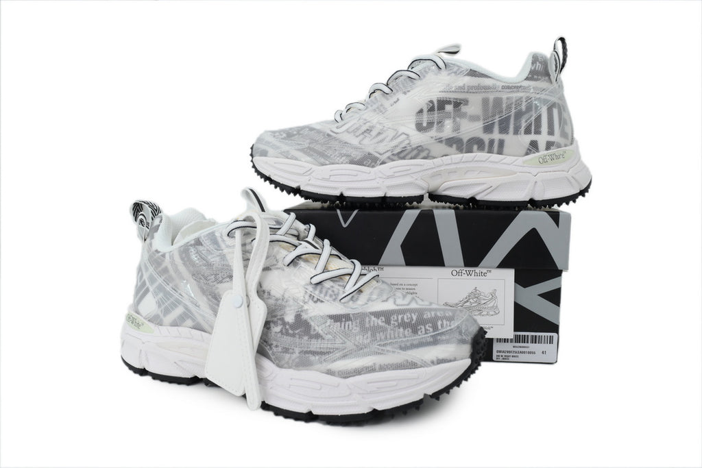 Off-White Be Right Back Logo Print Mesh Sneakers