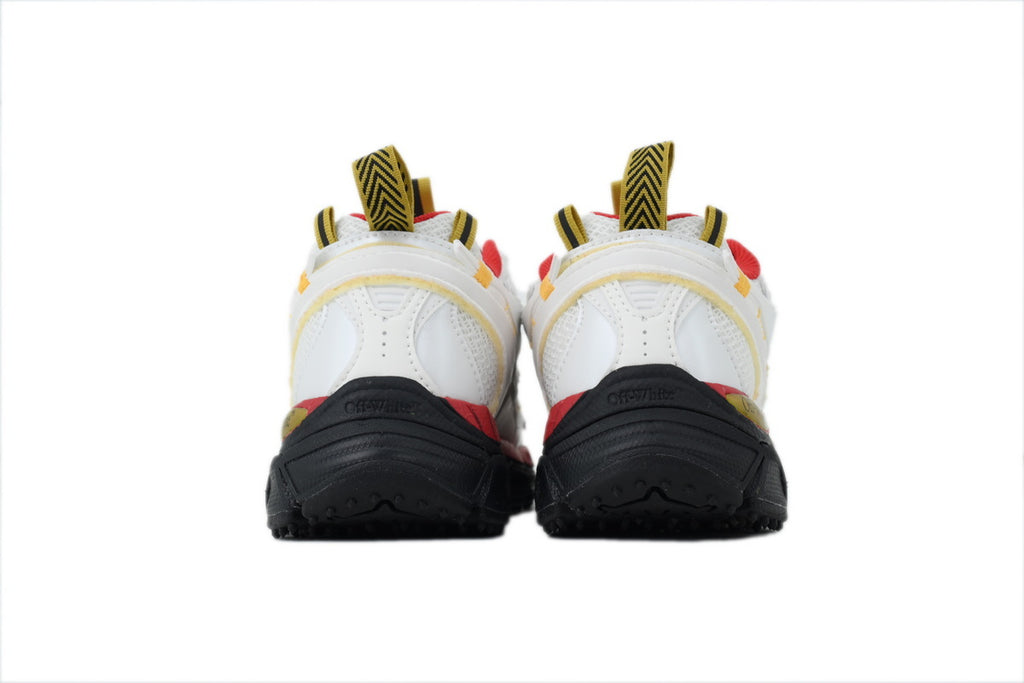 Off-White Be Right Back White Red Gold Mesh Sneakers