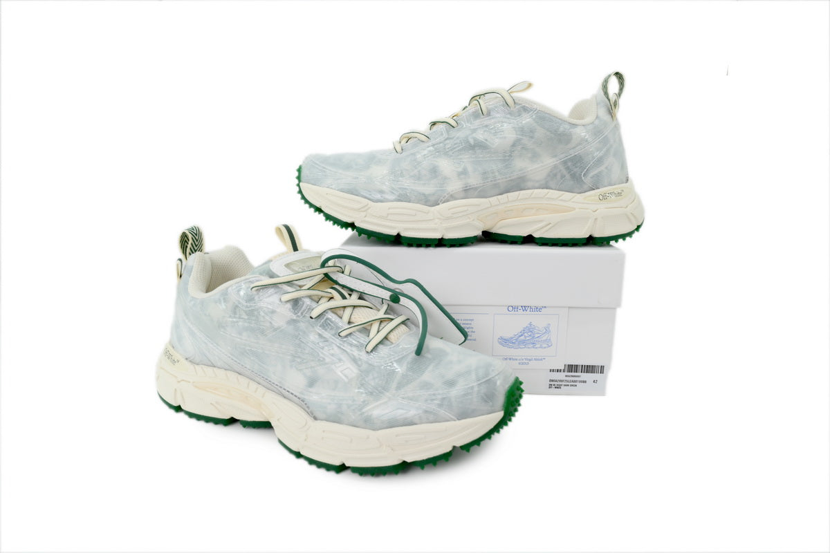Off-White Be Right Back Dark Green Print Sneakers