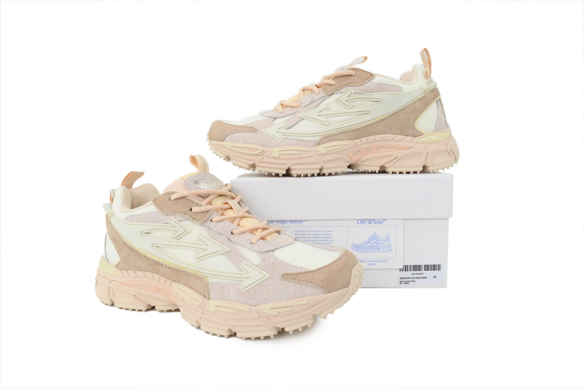 Off-White Be Right Back Caramel Nude Suede Sneakers