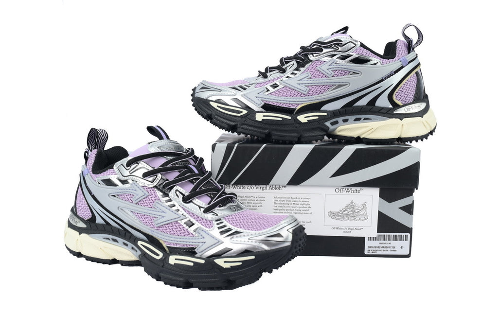 Off-White Be Right Back Light Purple Silver Grey Sneakers