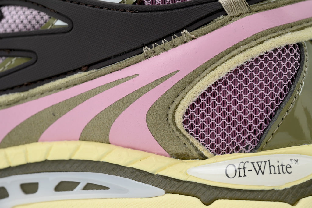 Off-White Be Right Back Khaki Soft Pink Mesh Sneakers