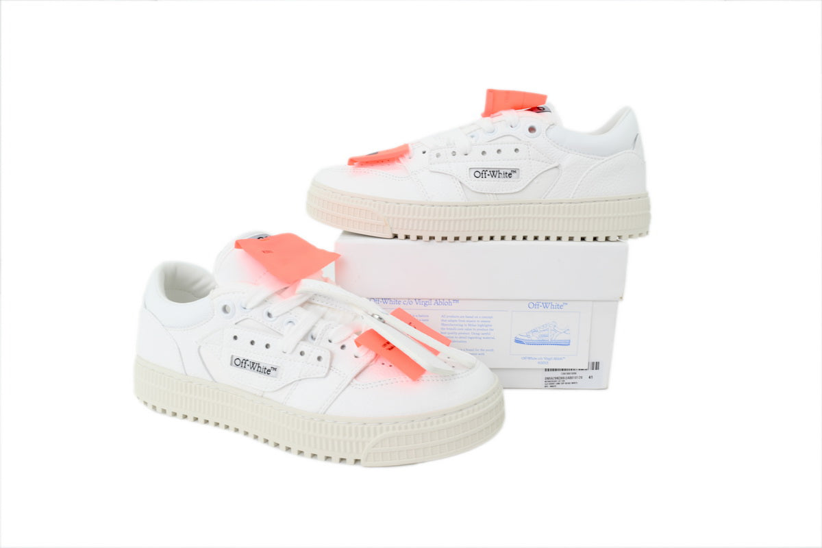 Off-White 3.0 Off-Court Low Sneakers – White/Orange Leather