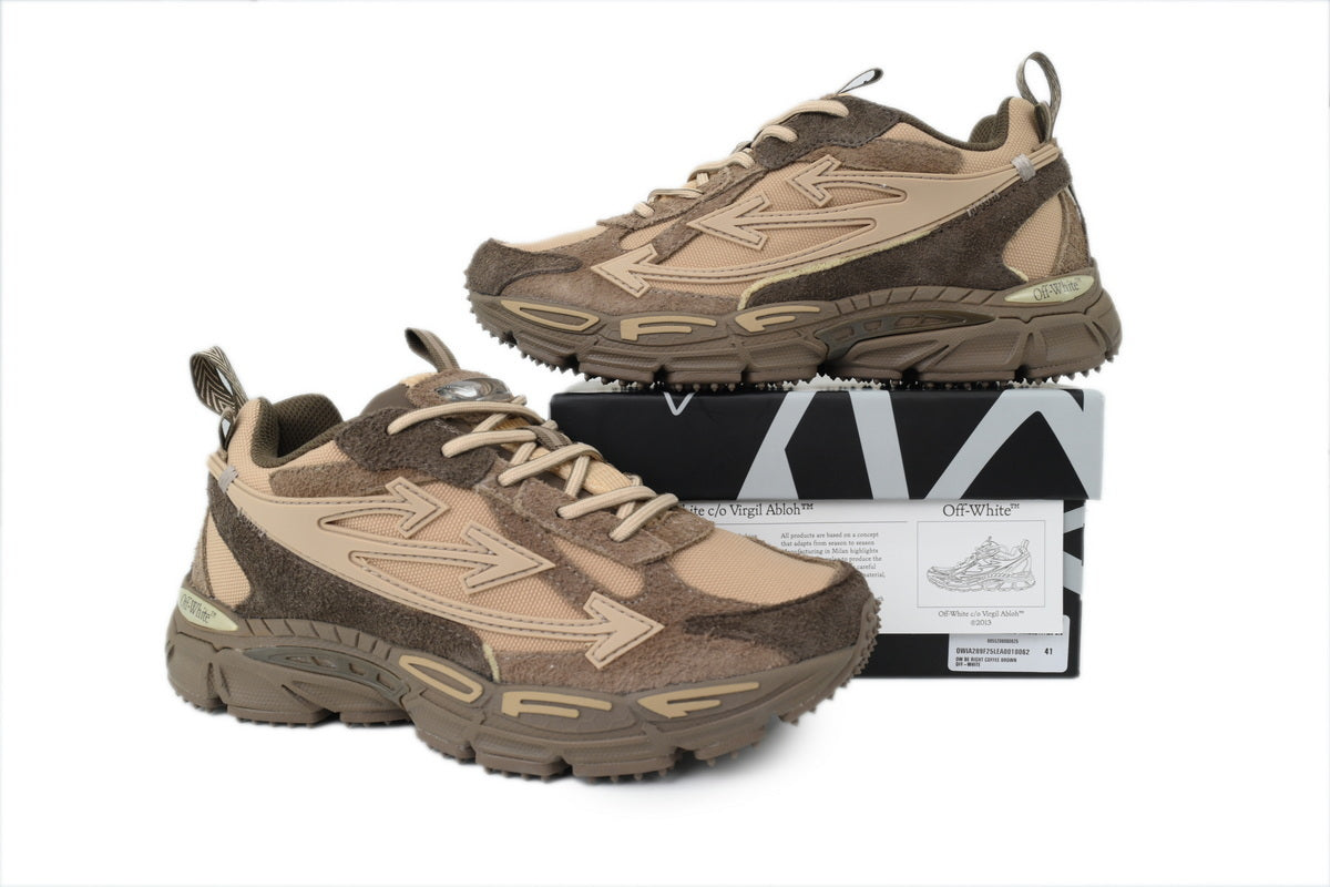 Off-White Be Right Back Earth-Tone Suede Sneakers