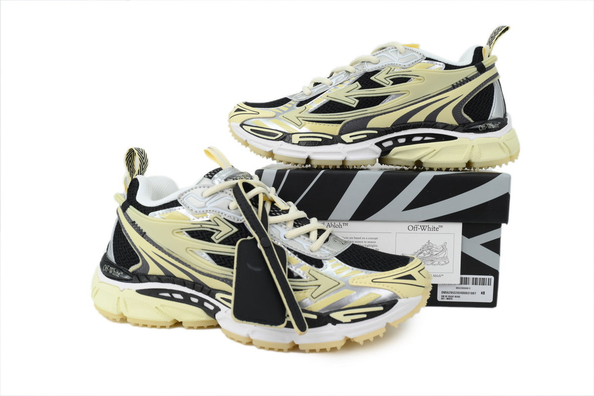 Off-White Be Right Back Black Beige Glow Sneakers