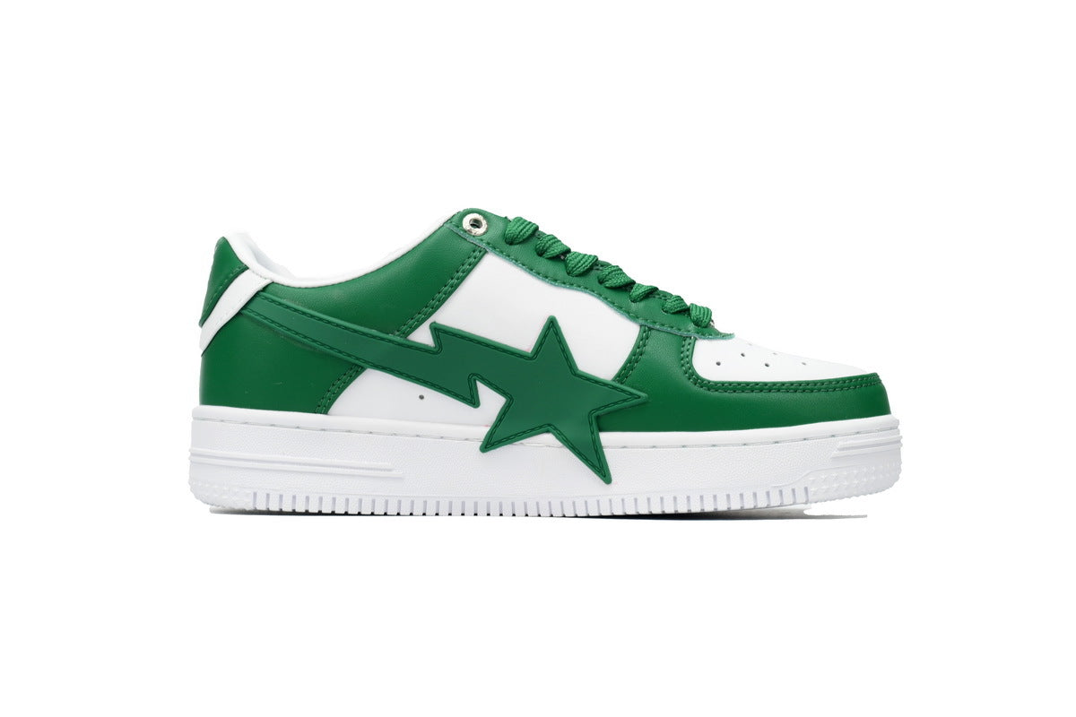 A BATHING APE BAPE STA Low White Green Star Sneakers