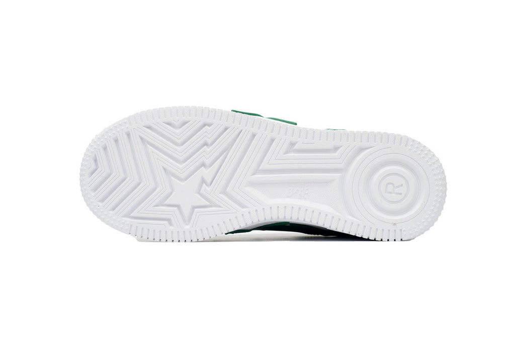 A BATHING APE BAPE STA Low White Green Star