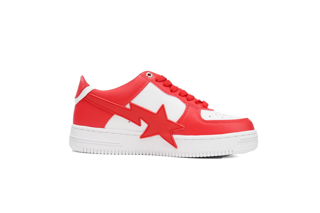 A BATHING APE BAPE STA Low White Red Star Sneakers