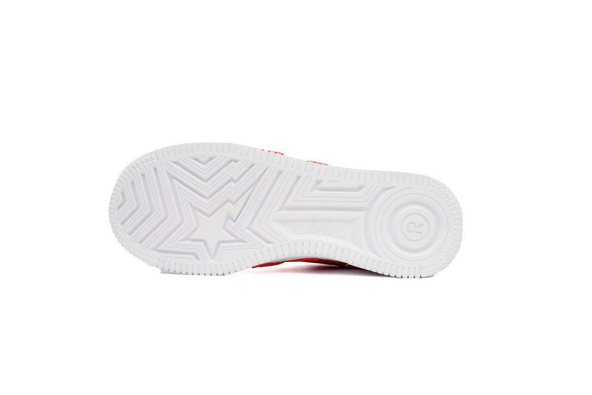A BATHING APE BAPE STA Low White Red Star Sneakers