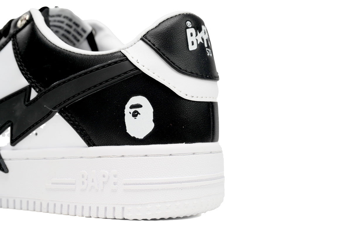 A BATHING APE BAPE STA Low Black White Star