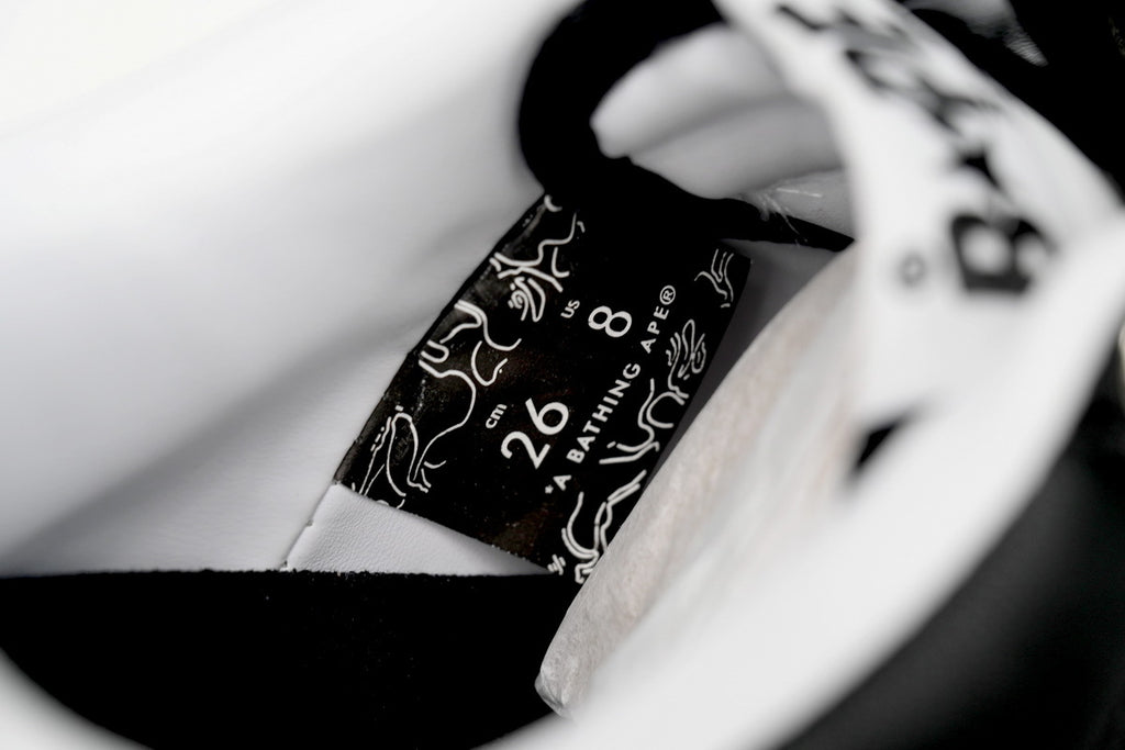 A BATHING APE BAPE STA Low Black and White Star Sneakers