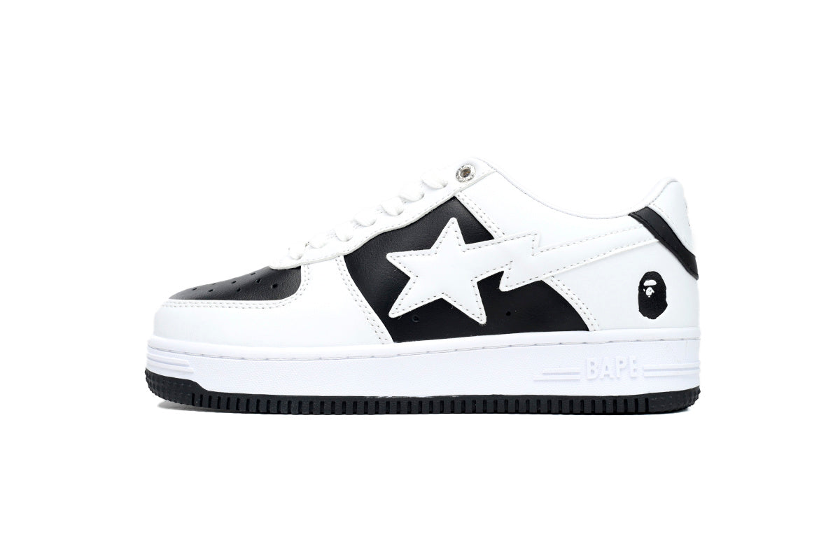 A BATHING APE BAPE STA Low Black & White Men's Sneakers