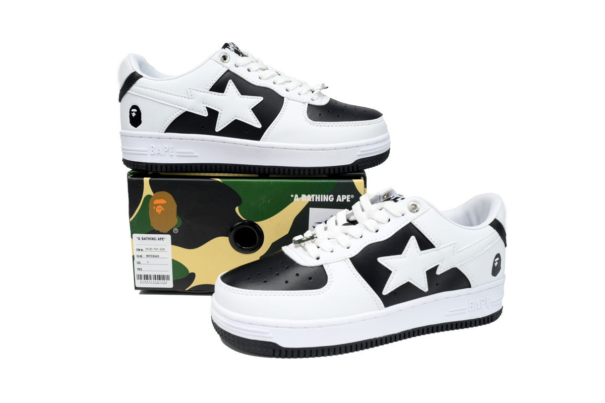 A BATHING APE BAPE STA Low Black & White Men's Sneakers