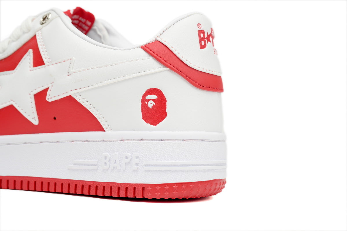 A BATHING APE BAPE STA Low Red and White Marvel Series