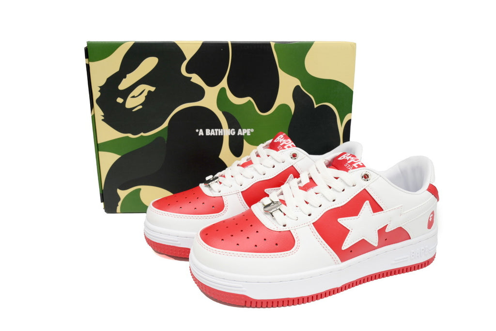 A BATHING APE BAPE STA Low Red and White Marvel Series