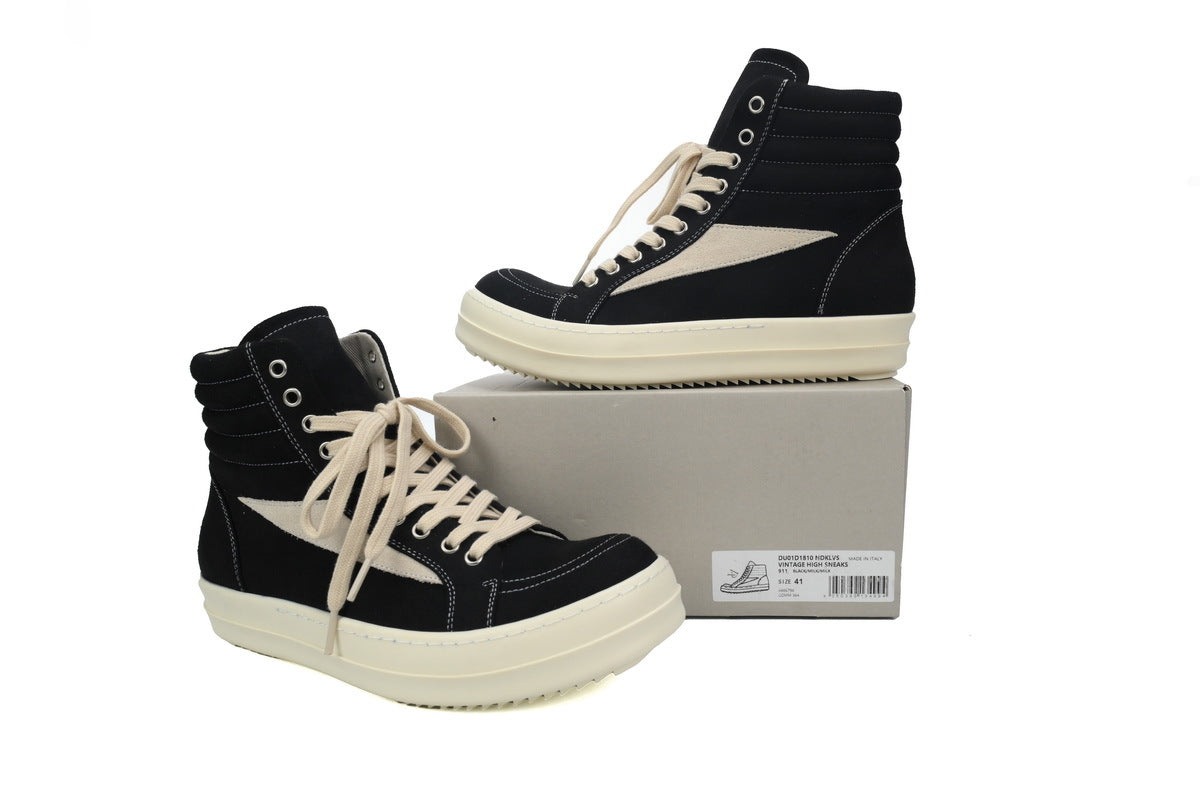 Rick Owens DRKSHDW Vintage High Black Milk Sneakers