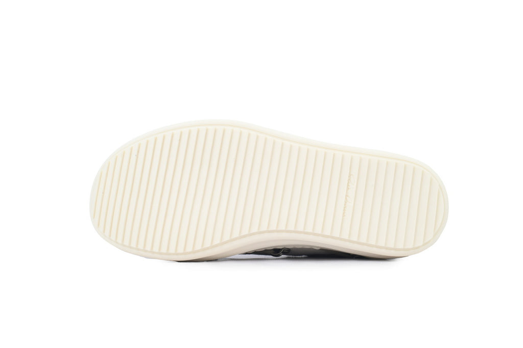 Rick Owens Hollywood Megalaced Low Rice White Suede Sneakers
