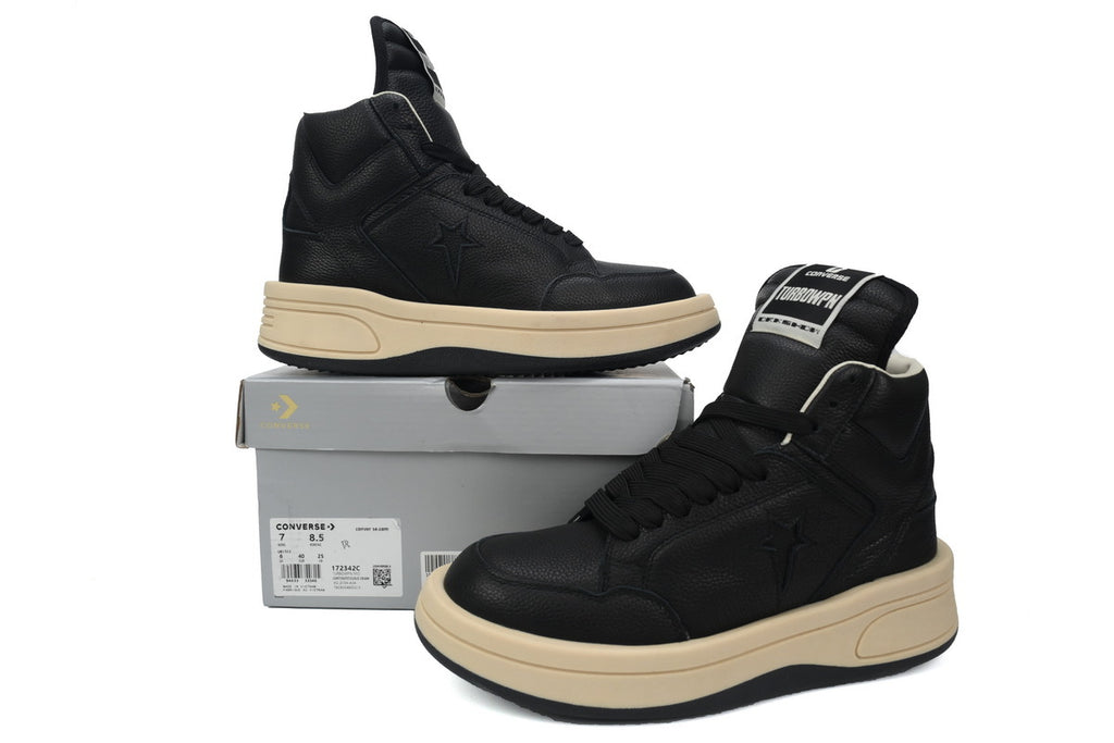Rick Owens DRKSHDW x Converse TURBODRK Weapon Black High-Top Sneakers