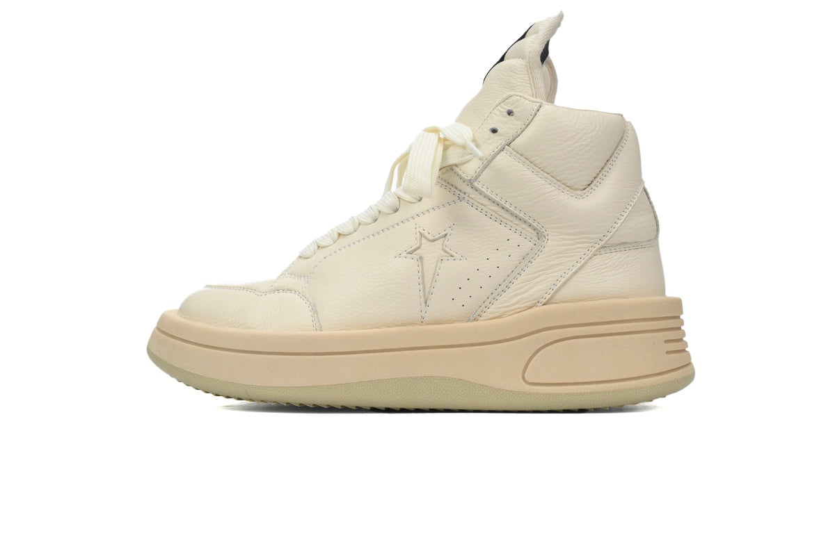 Rick Owens DRKSHDW x Converse TURBOWPN Mid Egret Leather Sneakers