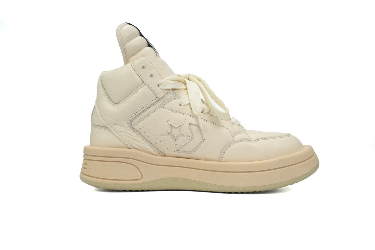 Rick Owens DRKSHDW x Converse TURBOWPN Mid Egret Leather Sneakers
